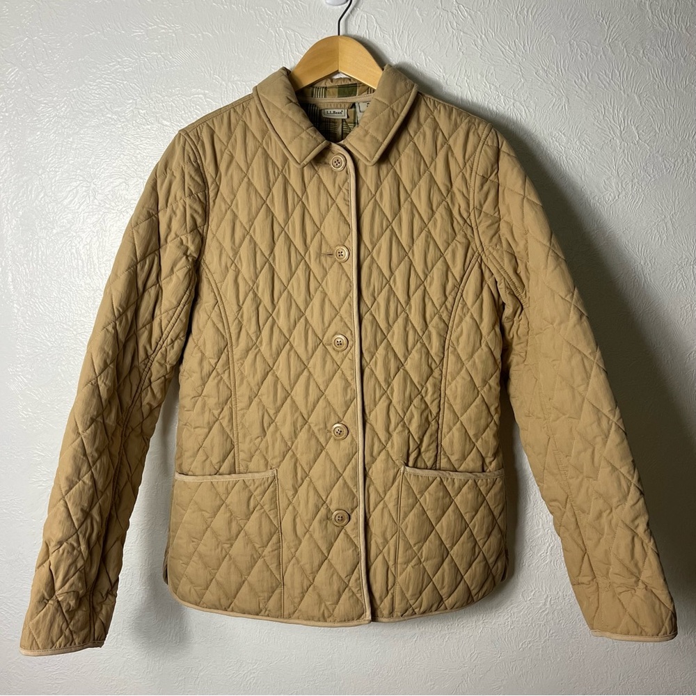 L.L. Bean Tan Quilted Chore Barn Coat Women’s Size Medium